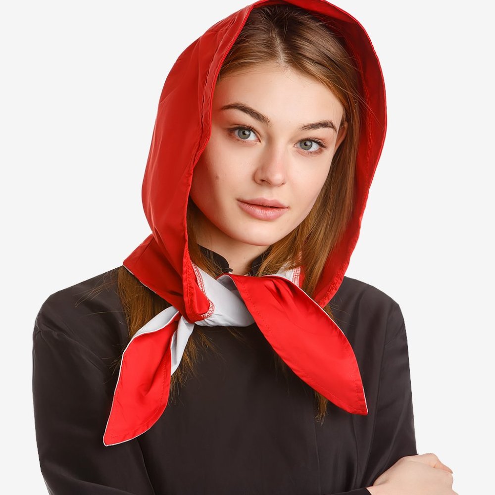 UNU Head Scarf Red Summer Waterproof Hood NWT